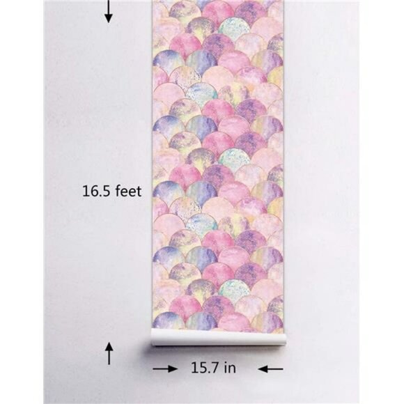 AMAZING WALL Peel and Stick Wallpaper Pink Scale Ombre Self Adhesive 500cm - Picture 6 of 6